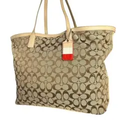 COACH レザー キャンバス トートバッグ 茶 A4対応