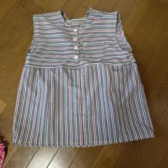 ストライプ ノースリーブシャツ