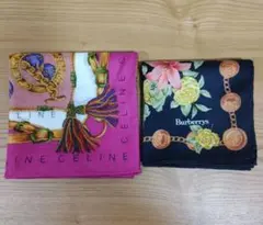 CELINE と BURBERRY ハンカチ 2枚セット