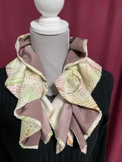 シルクくしゅくしゅスカーフ　フリルマフラー　❷