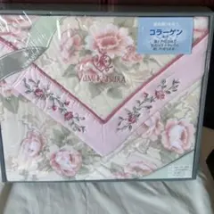 桂由美 コラーゲン配合   片面ガーゼ綿毛布ピンク