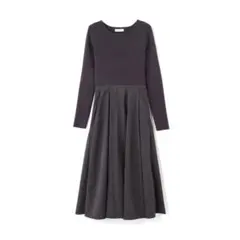 ナチュラルビューティーベーシック　ドッキングワンピース　リブニット