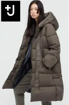 【極美品✨】UNIQLO＋J ジルサンダー　ロングダウンジャケット　ブラウン　S