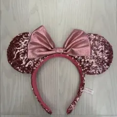 ミニーマウス スパンコール カチューシャ ピンク