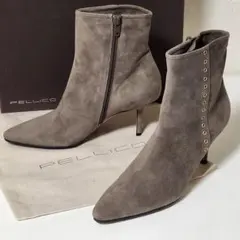 ほぼ新品 PELLICO グレー 36 スエード ショートブーツ