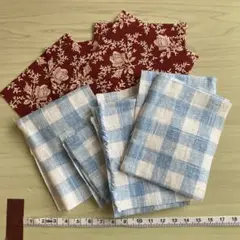 ＊匿名配送＊小さなハギレ　紅茶染め　リネン　YUWA