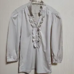 ROPE　ロペ　　スタンドフリルカラーカットソー