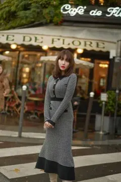 ワンピース Buckingham Houndstooth Knit Dress Buckingham Houndstooth Knit Dress