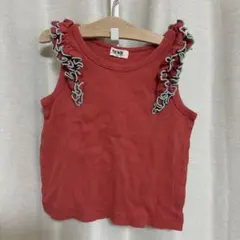 NEWO 赤 フリル付きノースリーブタンクトップ