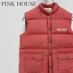 PINK HOUSE ダウンベスト　刺繍　ブランドロゴ　赤　Sサイズ