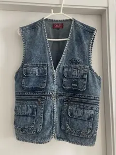 CALIFE デニムベスト フィッシングベスト LLサイズ