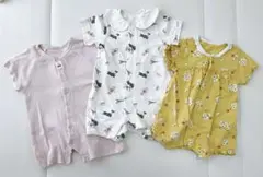 ベビーロンパース 3着セット 50〜70cm