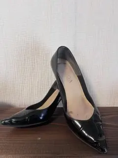 黒　ハイヒール　ピンヒール　エナメル　22.5センチ　7センチヒール
