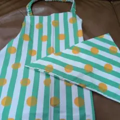 最終価格！ハンドメイドエプロン　②点セット　100〜110サイズ　キッズ　子供用