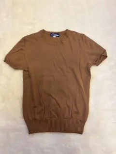 美品・BURBERRY BLUE LABEL 半袖 ニット ベージュ M
