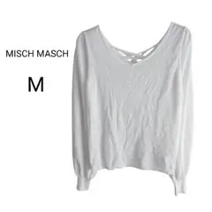 MISCH MASCH ミッシュマッシュ 薄手 ニット M 白 レースアップ
