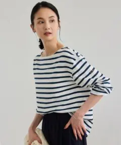 【Le minorルミノア】別注Mariniere ボートネックカットソー