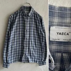 美品 YAECA チェック コンフォートシャツ ヤエカ ネイビーのサムネイル