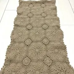 レース編み ニットマフラー　ブラウン