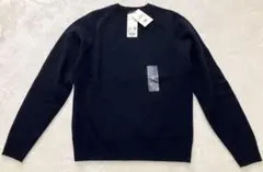 【ユニクロ】　プレミアムラムクルーネックセーター S ネイビー