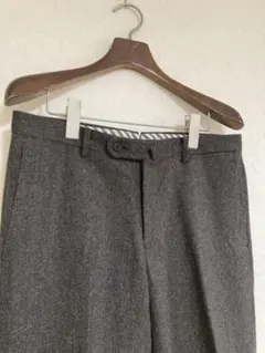 スーツカンパニー ウールドレスパンツ ヘリンボーン ブラウン ムーン社ツィード