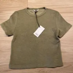 ウォッシャブル ウール パイル Tシャツ オーラリー カーキ