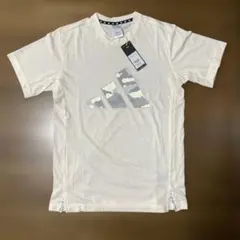 【新品タグ付】アディダス カモ ビッグロゴ Tシャツ M オフホワイト吸汗速乾