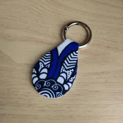アフリカ布しずく型カラビナキーホルダー⑨製作relief.my03