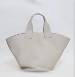 グレー トートバッグ ファスナー付き イタリアの羊皮革