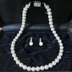 国産　本真珠 高品質　パールネックレス　イヤリングセット　新品　淡水パール　池蝶