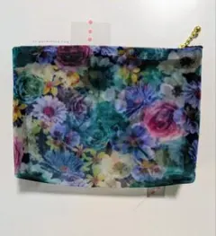 オーガンジー花柄メッシュポーチ