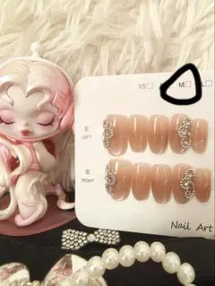 ピンクマグネットエッジストーンデザインシンプル上品☆Mサイズ