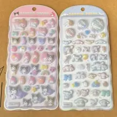 正規品　コットンパフィーシール　サンリオ　シナモロール　クロミ　マイメロ