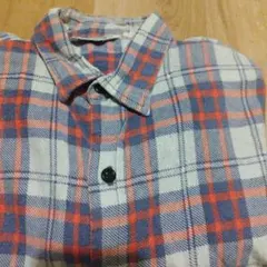 80s five brother　三角タグ　ネルシャツ　　青チェック　ビンテージ