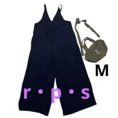 【24時間以内発送】 r・p・s サロペット ネイビー ワイドレッグ