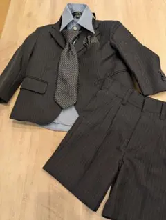 フォーマルスーツセット ダークグレー ストライプ