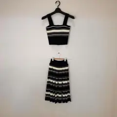 dazzlin ダズリン ボーダー柄 ニット セットアップ S/Fサイズ