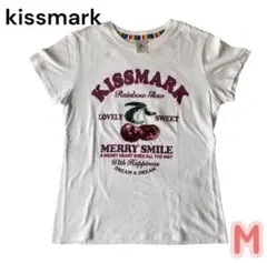 kissmark キスマーク Tシャツ M 白　チェリー スパンコール 半袖のサムネイル