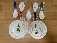 ムーミン プレート皿 2枚＆レンゲ 5本セットのサムネイル