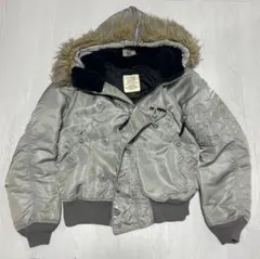 90s USA ALPHA N2B flight jacket SILVER