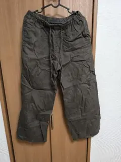 無印良品 麻 ワイドパンツ L
