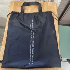 メッセージプリント 黒 ドローストリングバッグ