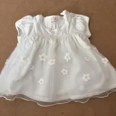 petit main 花柄チュニック ホワイト