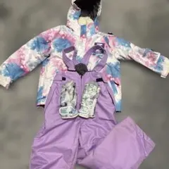 子ども用スキーウェア 青紫グラデーション 手袋付き　120センチ