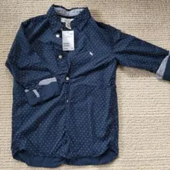 L.O.G.G. ネイビー ドット柄 長袖シャツ 140