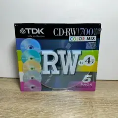 TDK CD-RW 700MB 5枚パック カラーミックス