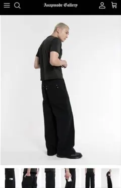Asapmode Creased Washed Wide Denim Pants - メルカリ