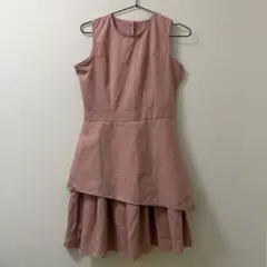 ノースリーブひざ丈ワンピース ピンク - メルカリ