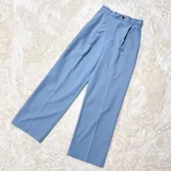 ダブルクローゼット　ライトブルー ワイドパンツ スラックス　ボタン付き　Sサイズ