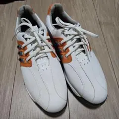 ゴルフシューズ ホワイト/オレンジ　26.5cm アディダス